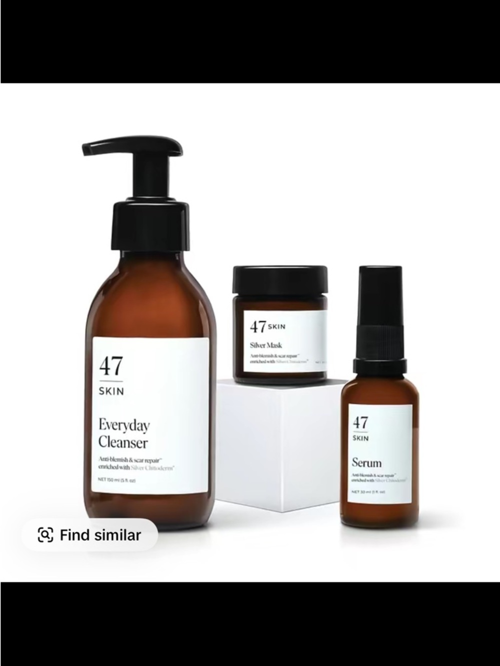 47 Skin 3 Step Treatment Set - Everyday Cleanser, Serum and Silver Mask enriched